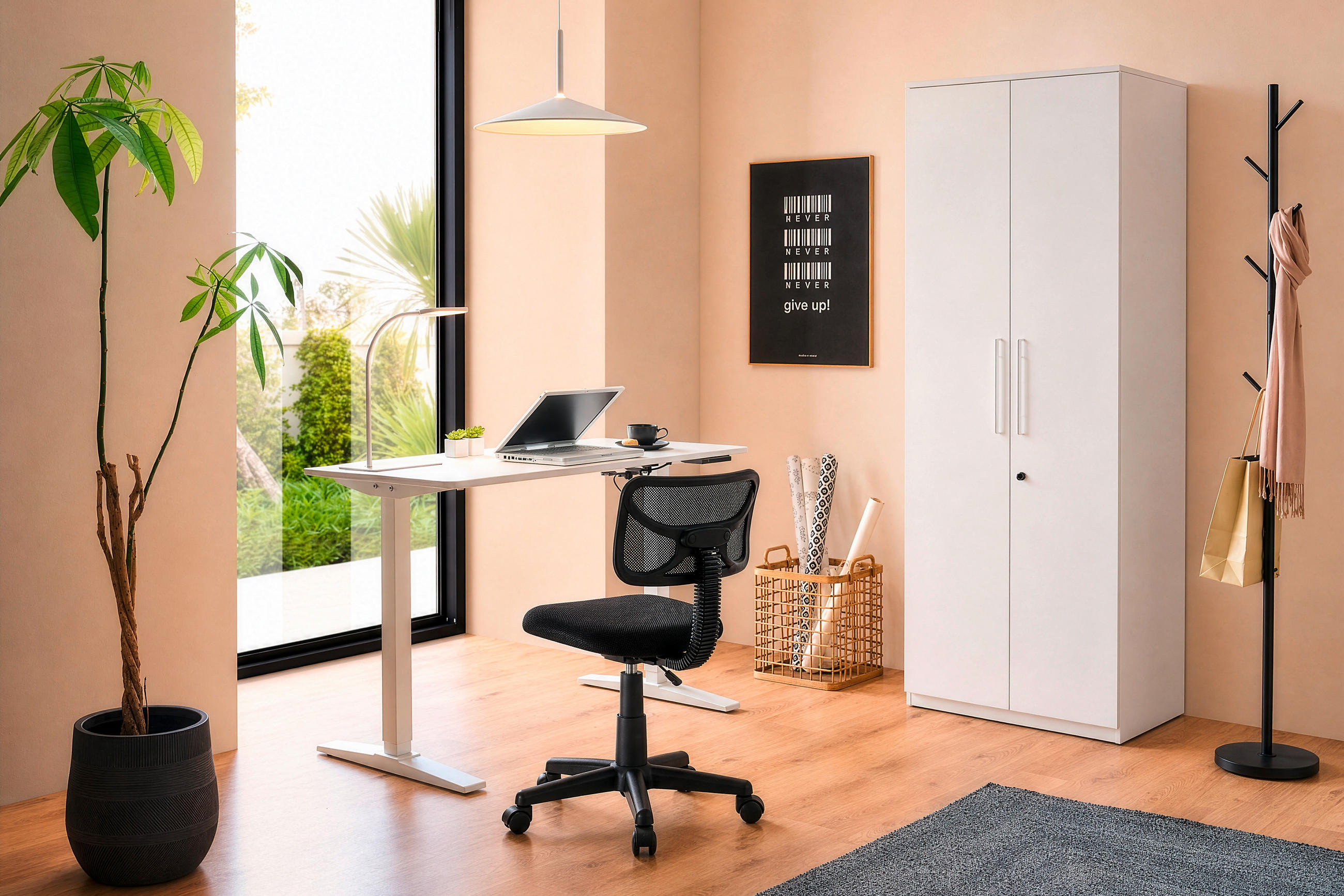 SCHREIBTISCH 120/60/75-120 cm Weiß elektrisch höhenverstellbar  - Weiß, KONVENTIONELL, Holzwerkstoff/Metall (120/60/75-120cm) - Carryhome