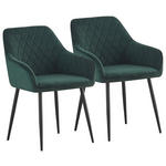 ARMLEHNSTUHL-SET 2 Stück  in Eisen Samt  - Schwarz/Grün, MODERN, Textil/Metall (56/82,5/61,5cm) - Novel