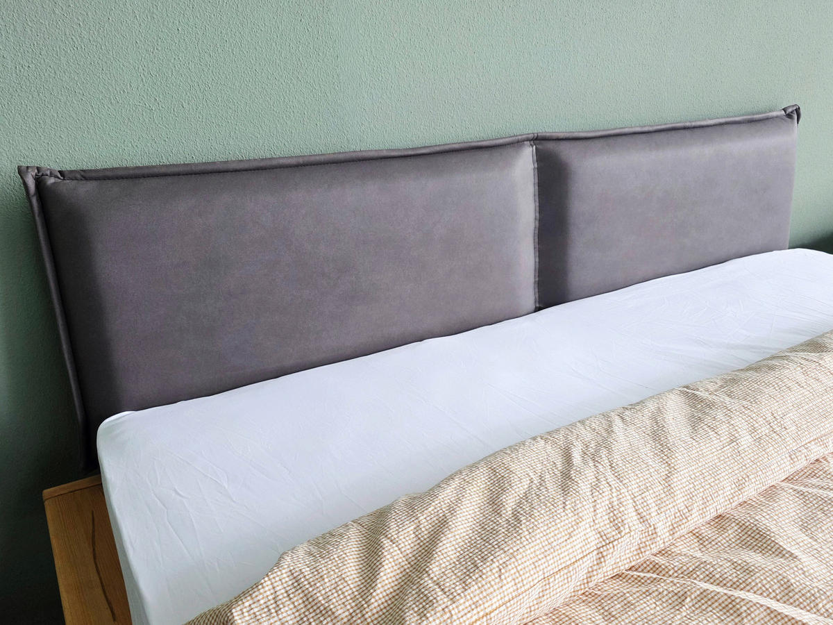 BALKENBETT 180/200 cm    - Schwarz/Grau, Modern, Holz/Textil (180/200cm) - Livetastic