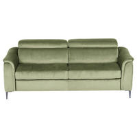 SCHLAFSOFA Samt Hellgrün  - Chromfarben/Hellgrün, Design, Textil/Metall (203/77-98/103cm) - MID.YOU