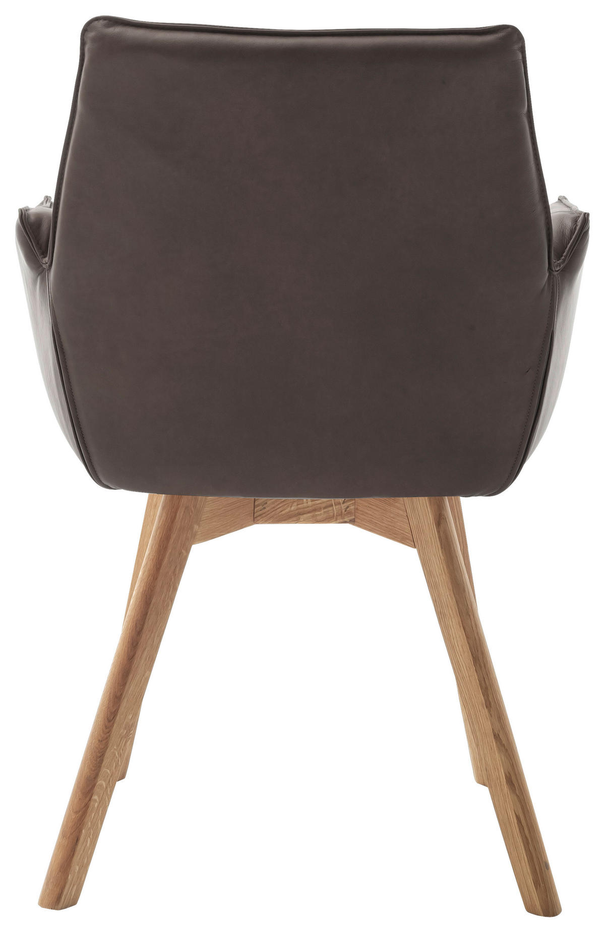 ARMLEHNSTUHL  in Echtleder naturbelassen  - Wildeiche/Cappuccino, Konventionell, Leder/Holz (61/87/63cm) - Linea Natura