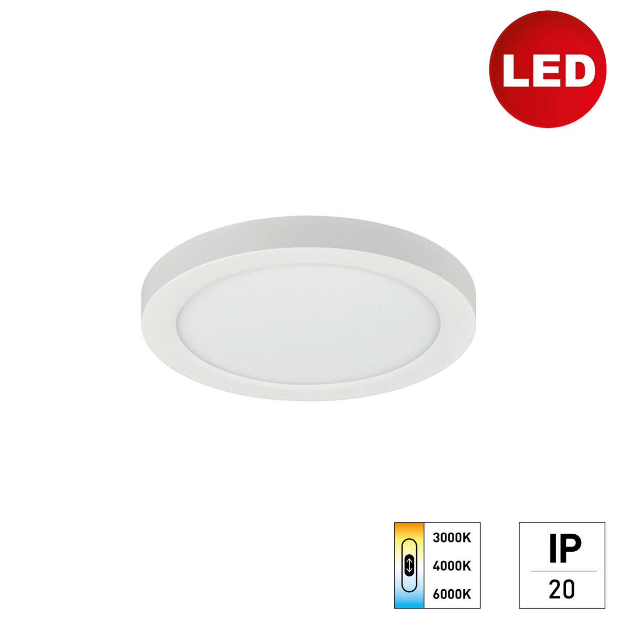 LED-DECKENLEUCHTE Space 17/1,7 cm   - Weiß, KONVENTIONELL, Kunststoff (17/1,7cm)