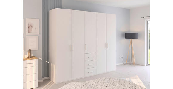 DREHTÜRENSCHRANK in Weiß - Weiß, Design, Holzwerkstoff/Kunststoff (251/223/60cm) - Novel