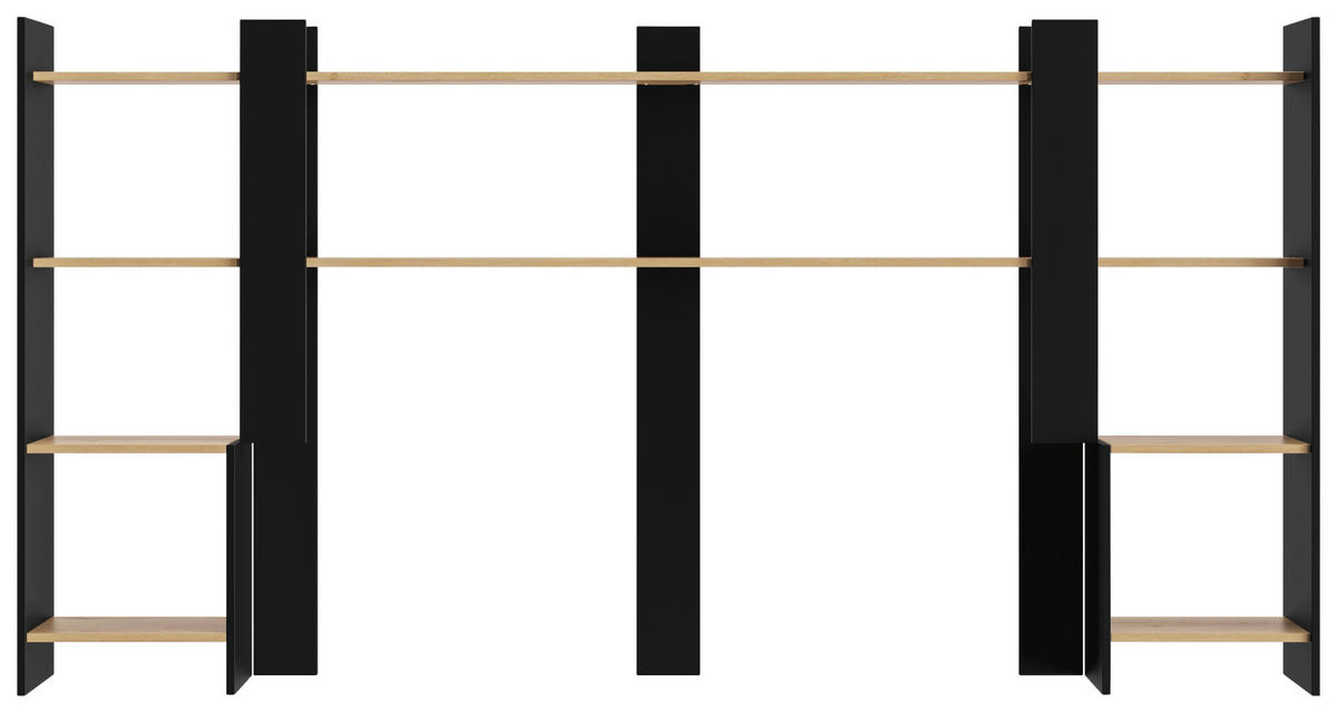 TV-ELEMENT TRUST Holzwerkstoff Schwarz, Eichefarben  - Eichefarben/Schwarz, MODERN, Holzwerkstoff (240/125/28cm) - MID.YOU