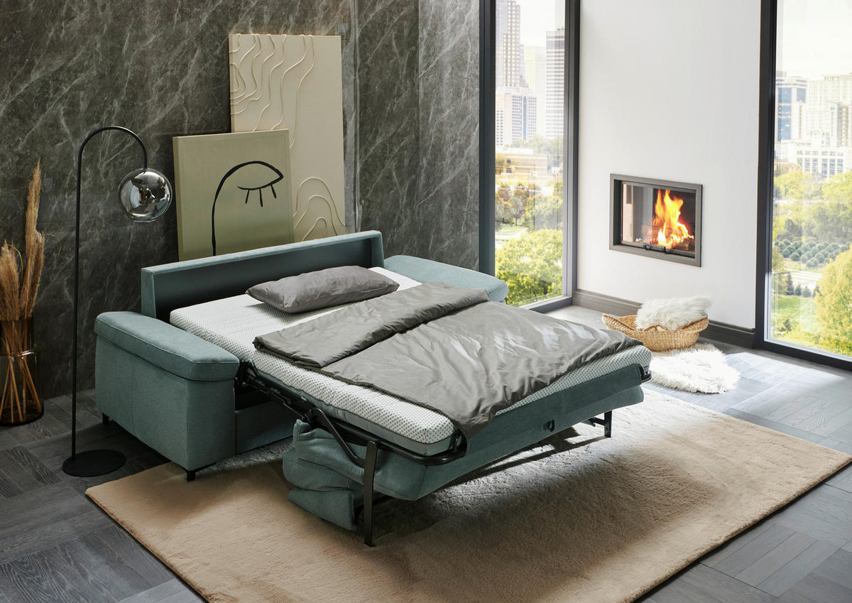 SCHLAFSOFA Mikrofaser Grau  - Schwarz/Grau, KONVENTIONELL, Textil/Metall (212/87/103cm) - Dieter Knoll