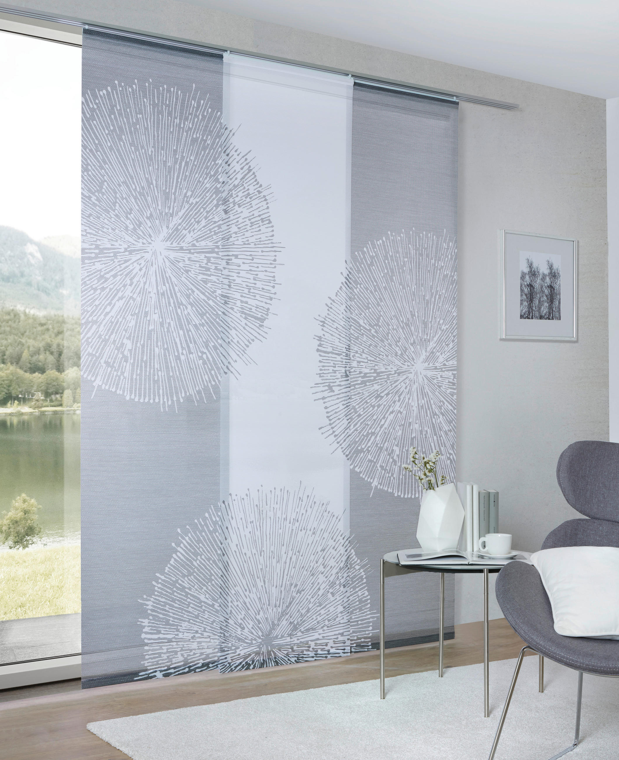 FLÄCHENVORHANG in Grau transparent  - Grau, Design, Textil (60/245cm) - Novel