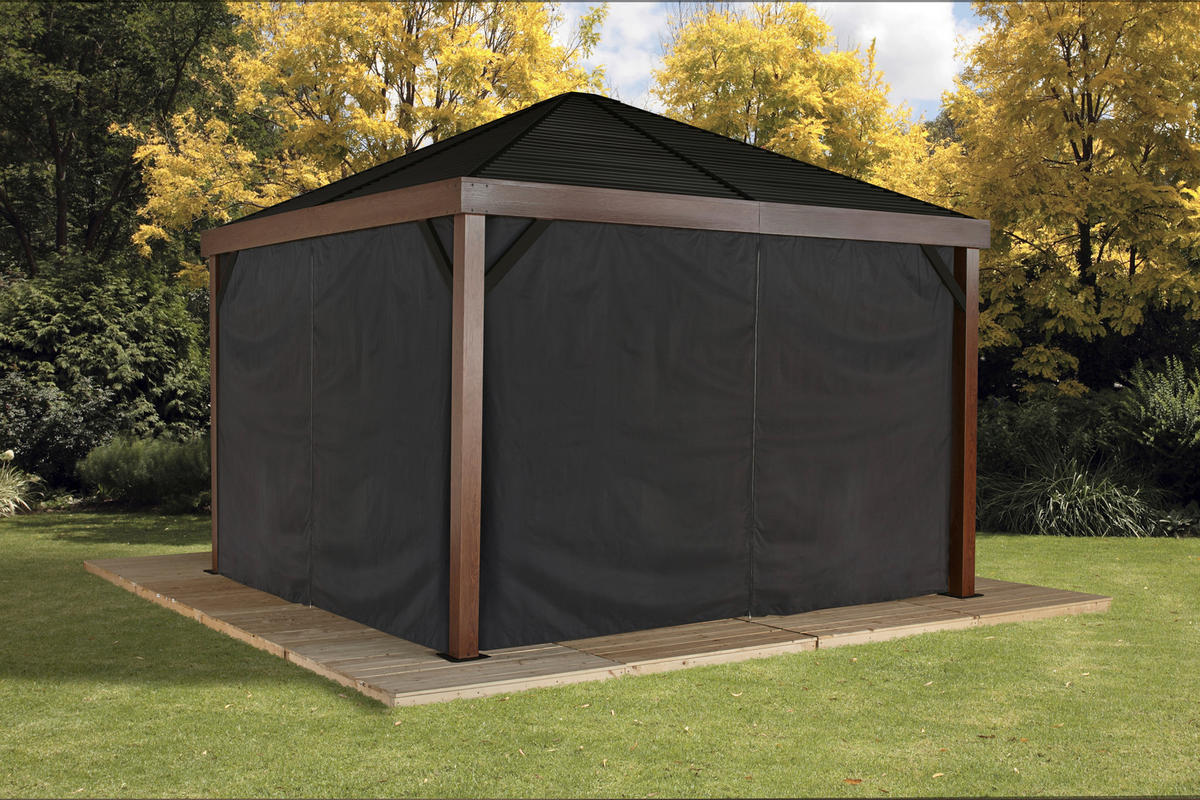 PAVILLON-SEITENTEIL   - Dunkelgrau/Anthrazit, Basics, Textil