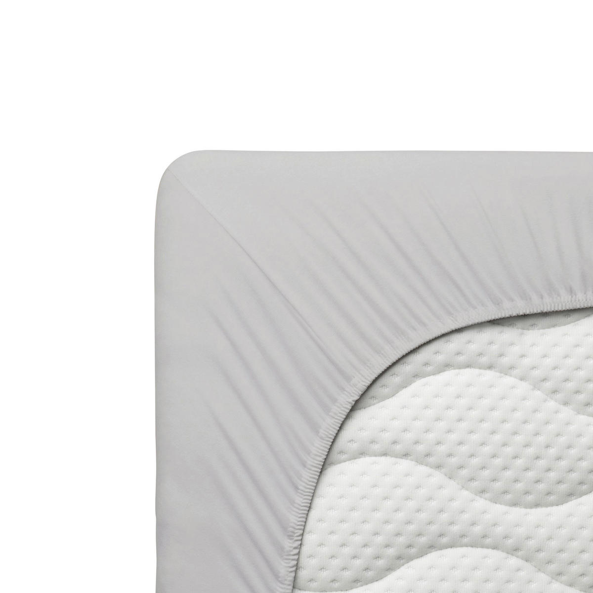 SPANNBETTTUCH PURE Jersey  - Grau, Basics, Textil (120-130/200-220cm) - Schlafgut