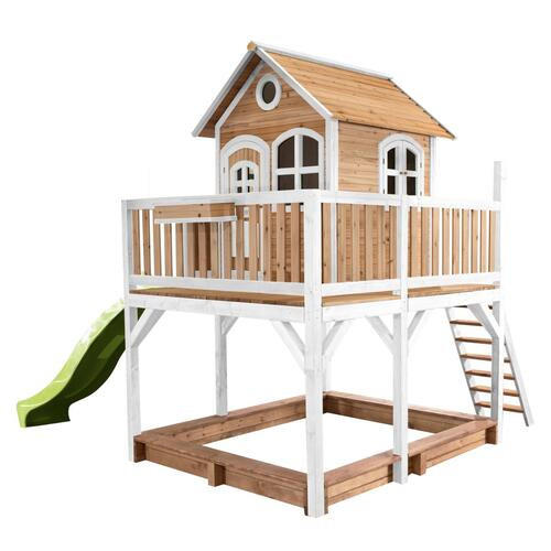 SPIELTURM 613/291/277 cm axi Liam  - Braun/Weiß, Basics, Holz (613/291/277cm) - Ambia Garden