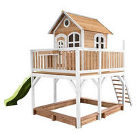 SPIELTURM 613/291/277 cm axi Liam  - Braun/Weiß, Basics, Holz (613/291/277cm) - Ambia Garden