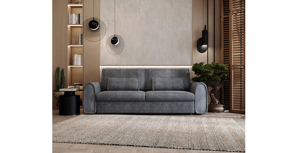 SCHLAFSOFA in Cord, Feincord Dunkelgrau  - Dunkelgrau/Schwarz, KONVENTIONELL, Kunststoff/Textil (240/83/116cm) - Carryhome