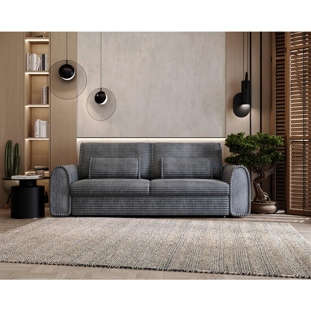 Thumbnail - Carryhome Schlafsofa, Dunkelgrau, Textil, 3-Sitzer, Füllung: Schaumstoff, 240x83x116 cm, Liegefunktion, Schlafen auf Sit...