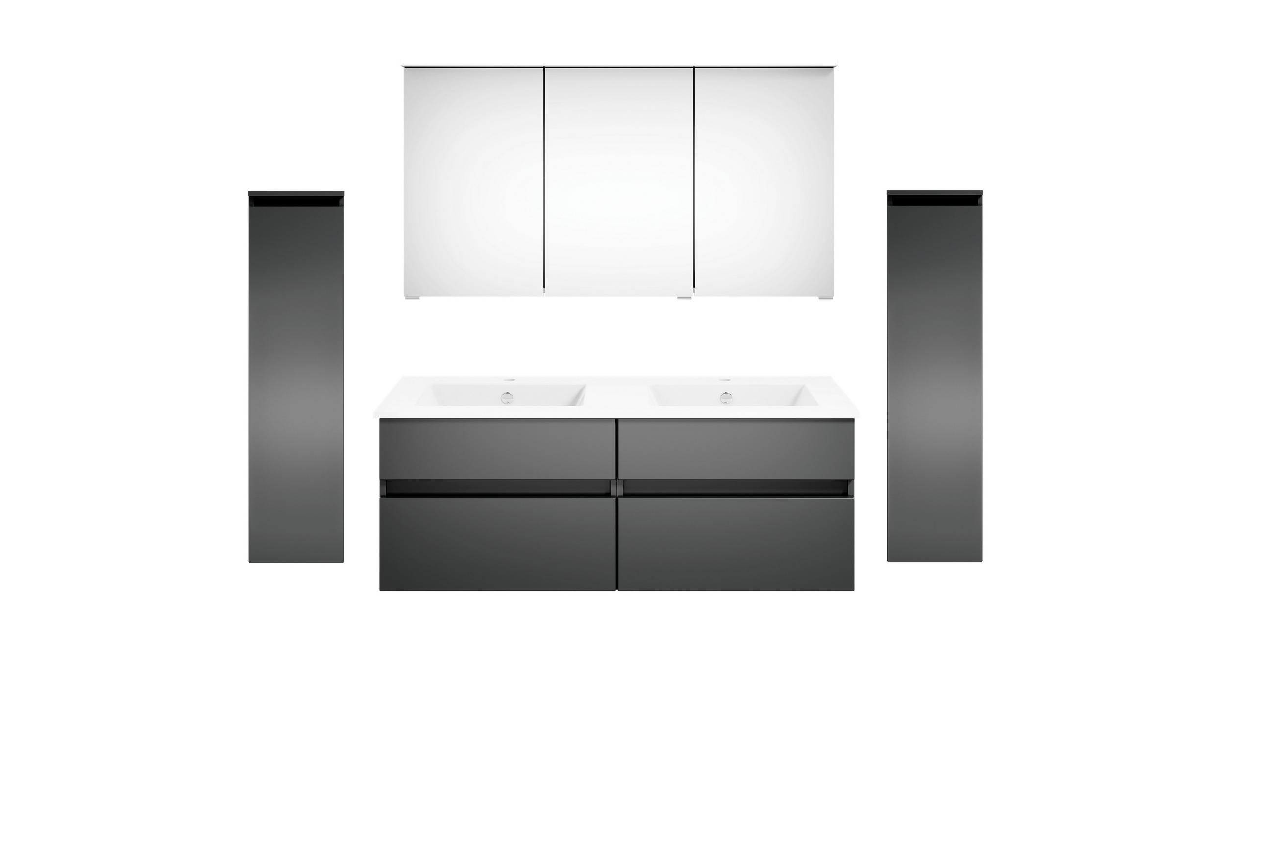 BADEZIMMER  in 180 cm  - Dunkelgrau/Weiß, KONVENTIONELL, Keramik/Holzwerkstoff (180cm) - Puris