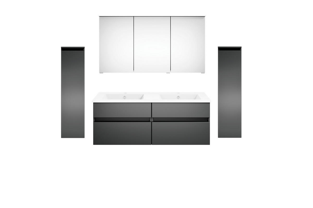 BADEZIMMER  in 180 cm  - Dunkelgrau/Weiß, KONVENTIONELL, Keramik/Holzwerkstoff (180cm) - Puris