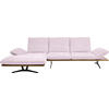 ECKSOFA in Flachgewebe Hellrosa  - Hellrosa/Schwarz, Design, Holz/Textil (159/314cm) - Dieter Knoll