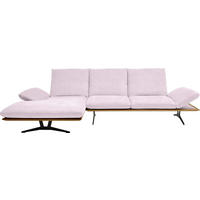 ECKSOFA in Flachgewebe Hellrosa  - Hellrosa/Schwarz, Design, Holz/Textil (159/314cm) - Dieter Knoll