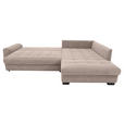 ECKSOFA Taupe Cord Rückenkissen, Armlehnenkissen, Bettkasten, Schlaffunktion, Rücken echt, Liegefläche im Originalstoff  - Taupe/Schwarz, KONVENTIONELL, Kunststoff/Textil (304/212cm) - Carryhome