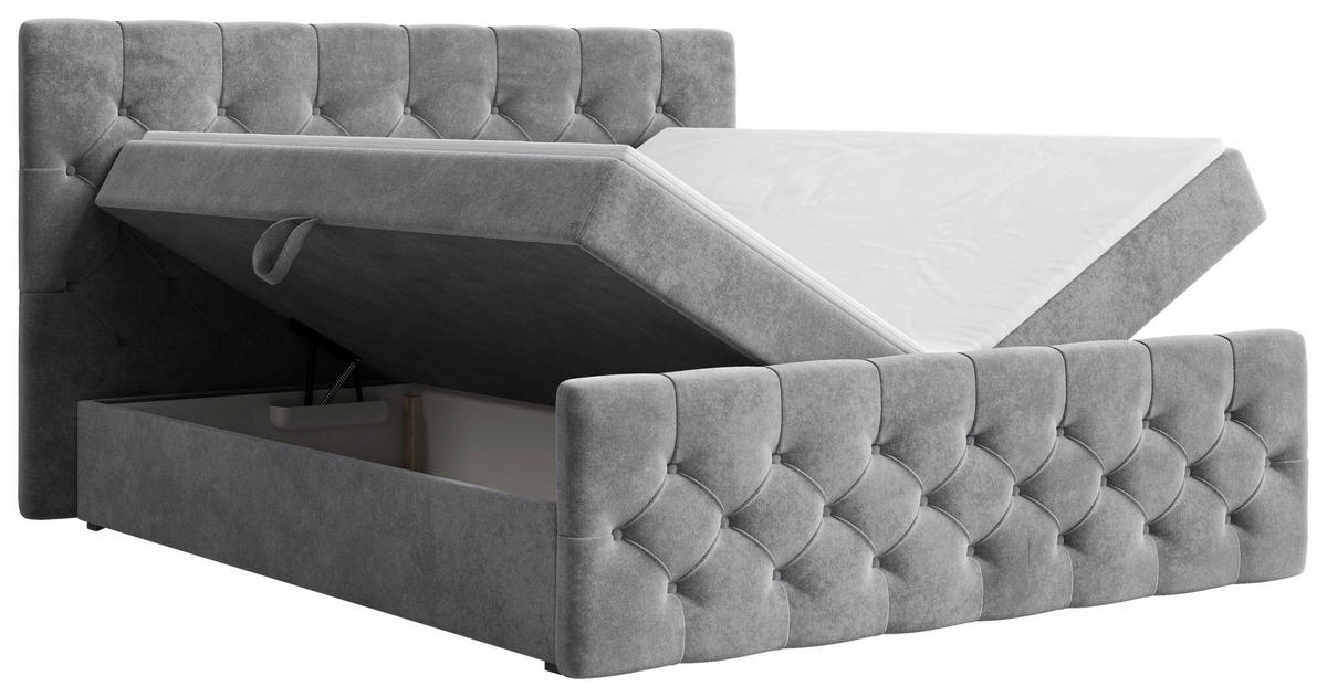 BOXBETT 140/200 cm  in Anthrazit  - Anthrazit/Schwarz, MODERN, Holz/Kunststoff (140/200cm) - MID.YOU