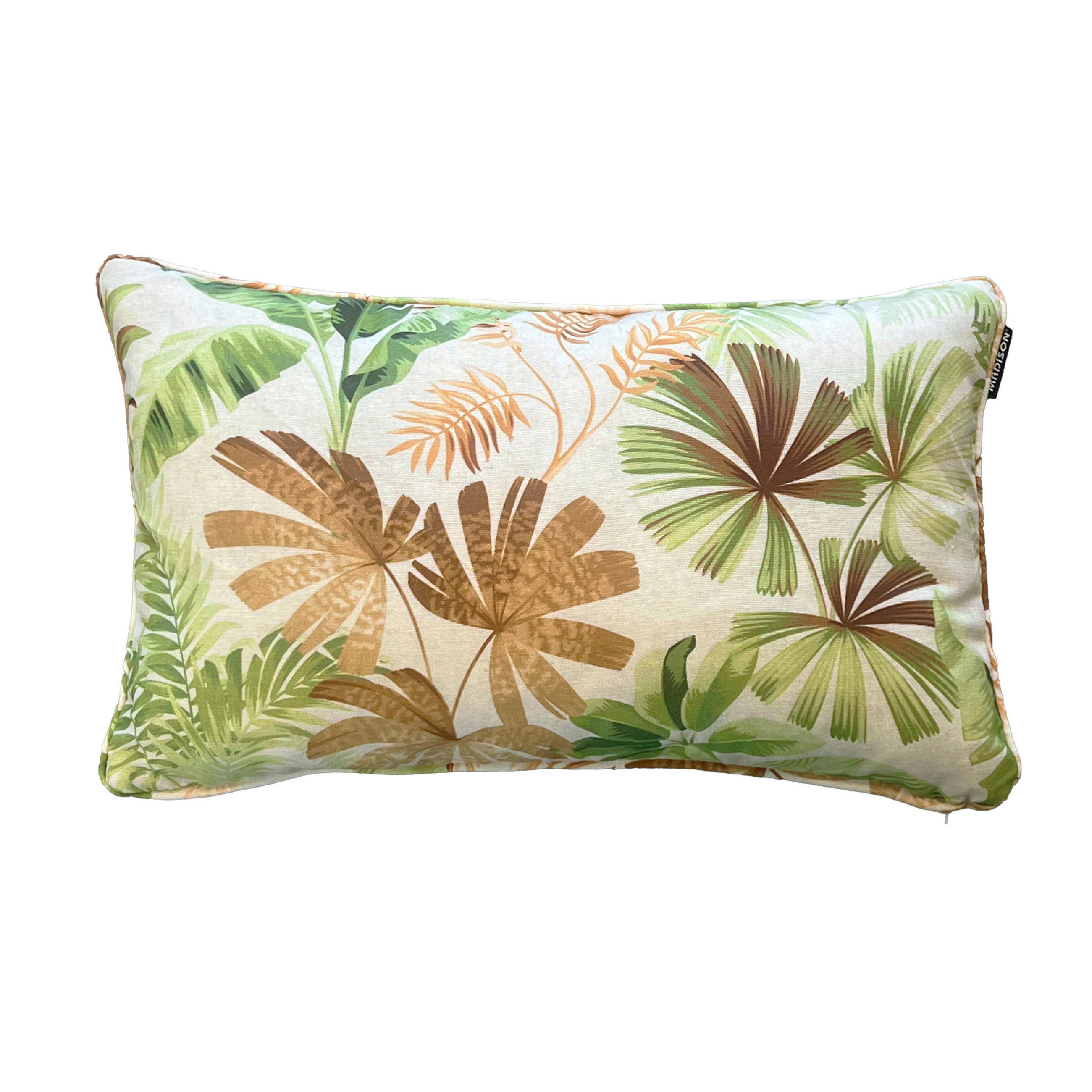 OUTDOOR-KISSEN in Braun, Creme, Grün Floral 50/30 cm  - Creme/Braun, Basics, Textil (50/30cm)