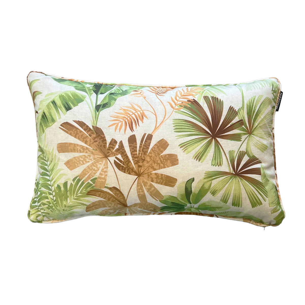OUTDOOR-KISSEN in Braun, Creme, Grün Floral 50/30 cm  - Creme/Braun, Basics, Textil (50/30cm)