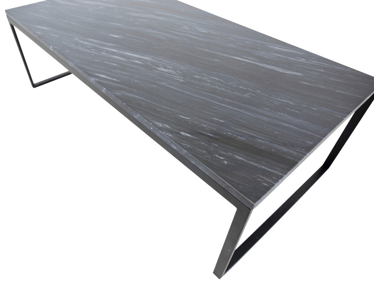 COUCHTISCH 120/60/36 cm rechteckig Grau, Schwarz  - Schwarz/Grau, Design, Stein/Metall (120/60/36cm) - Livetastic