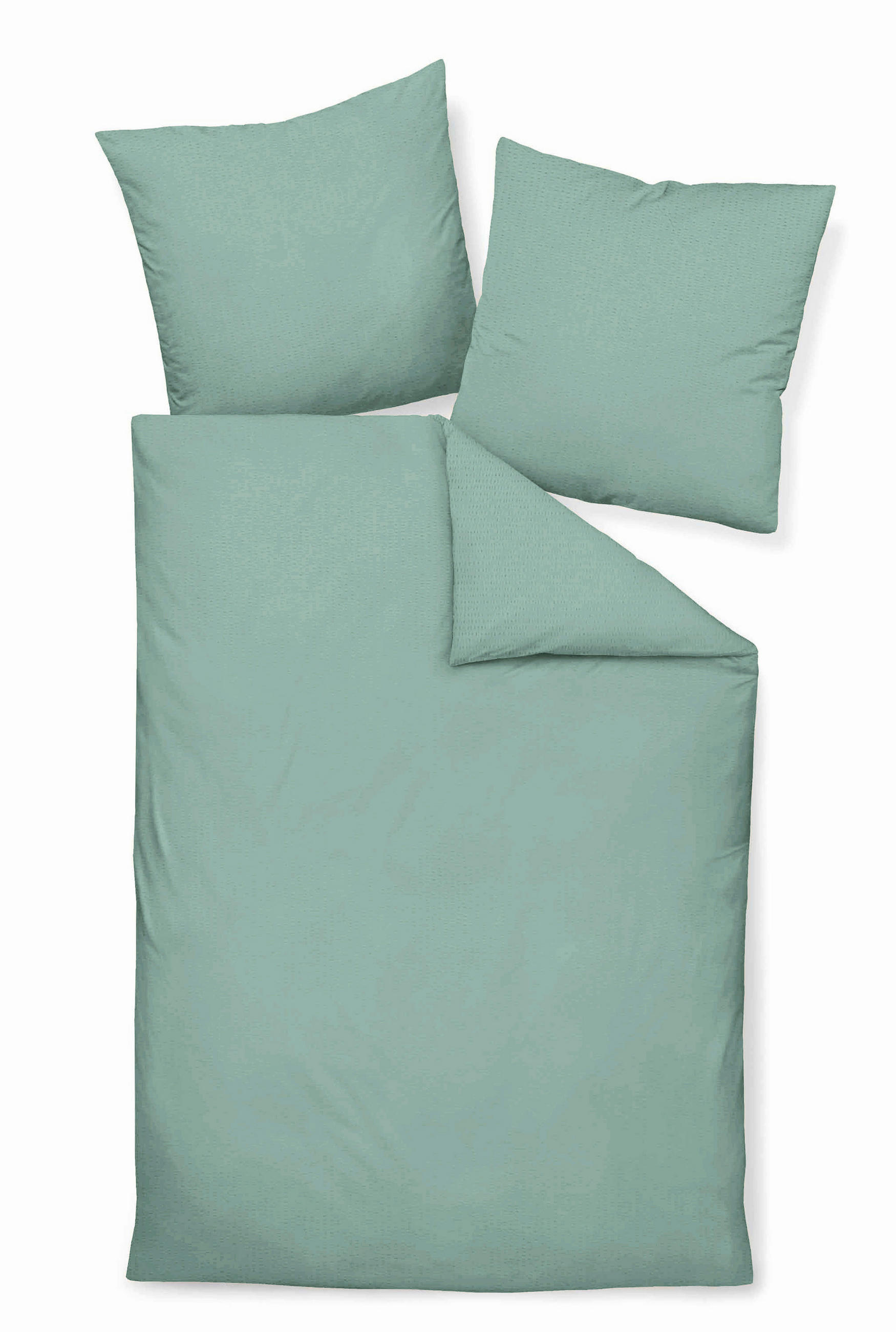 BETTWÄSCHE PIANO Seersucker 135/200 cm  - Salbeigrün, Basics, Textil (135/200cm) - Janine