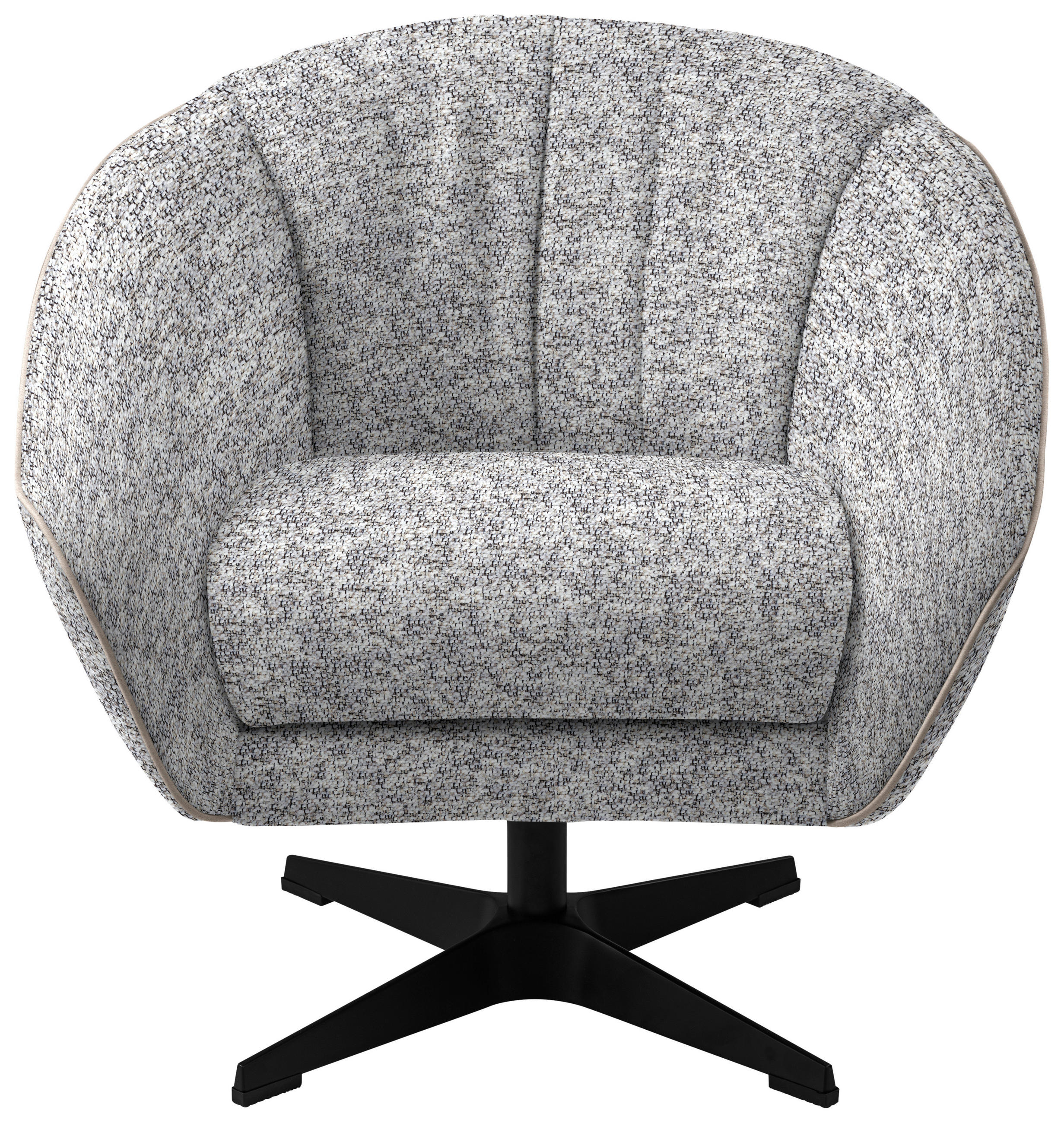 FÅTÖLJ i textil greige  - greige/svart, Design, metall/textil (80/78/80cm) - MID.YOU