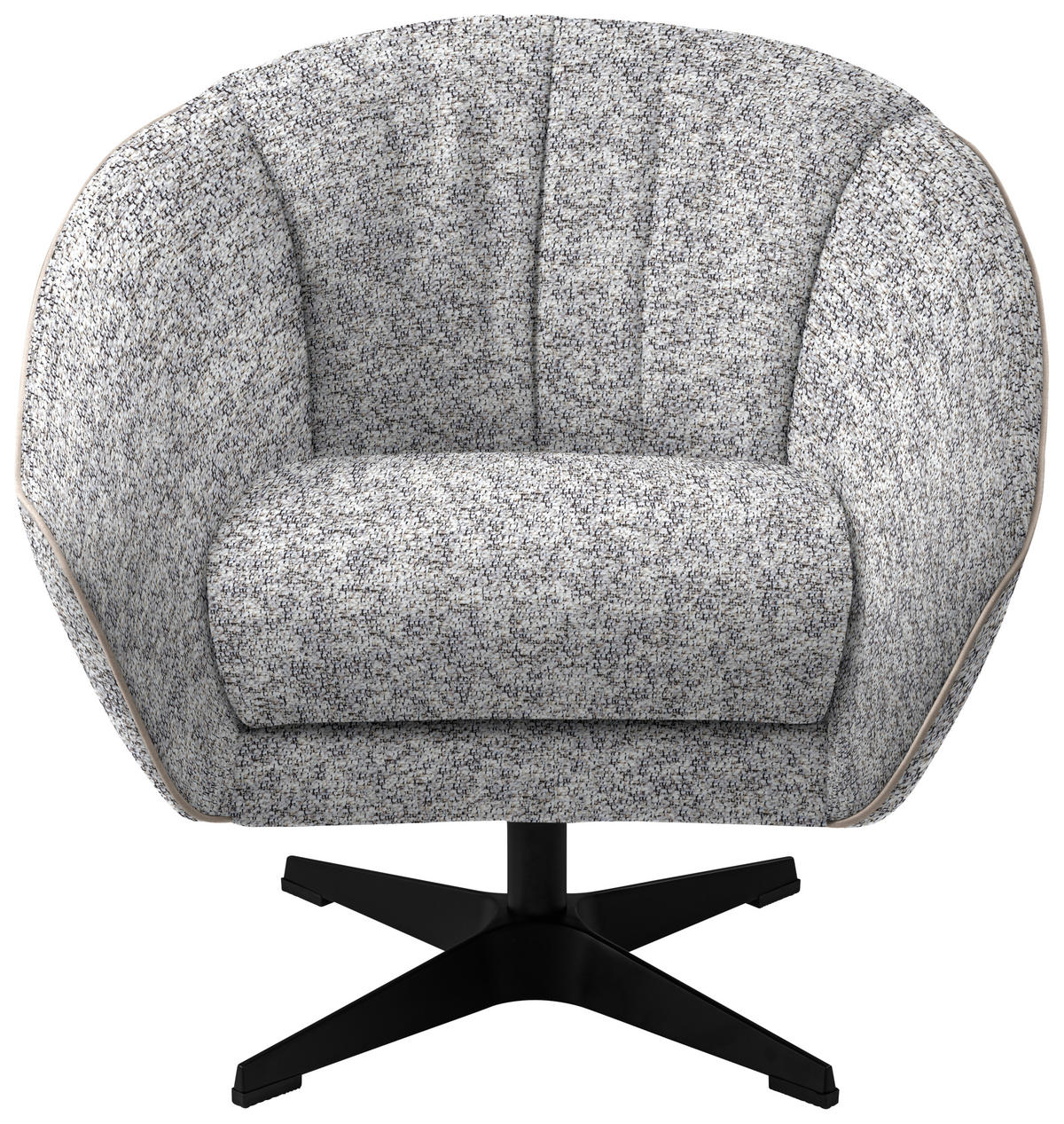 FÅTÖLJ i textil greige  - greige/svart, Design, metall/textil (80/78/80cm) - MID.YOU