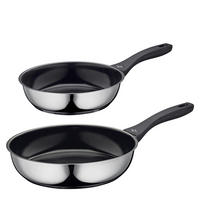 PFANNENSET ROMA Edelstahl 2-teilig  - Silberfarben, Basics, Kunststoff/Metall (24+28cm) - KÜCHENPROFI