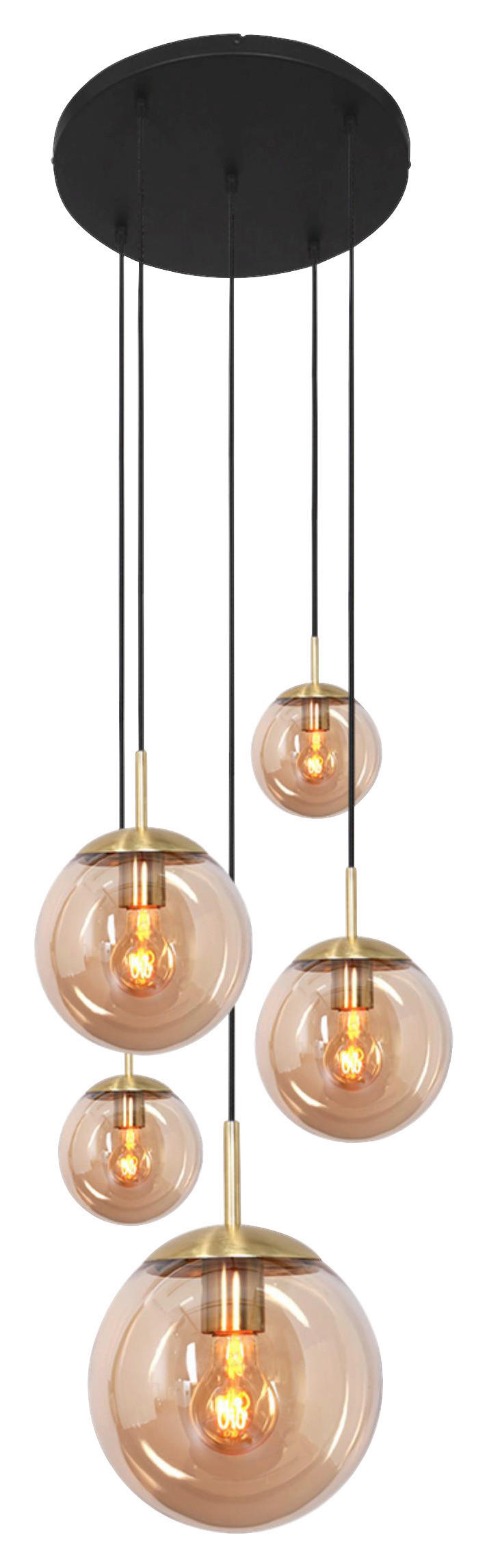 DECKENLEUCHTE     - Schwarz, Trend, Glas/Metall (60/115-373/60cm)