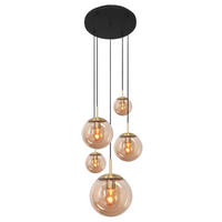 DECKENLEUCHTE 60/115-373/60 cm  - Schwarz, Trend, Glas/Metall (60/115-373/60cm)