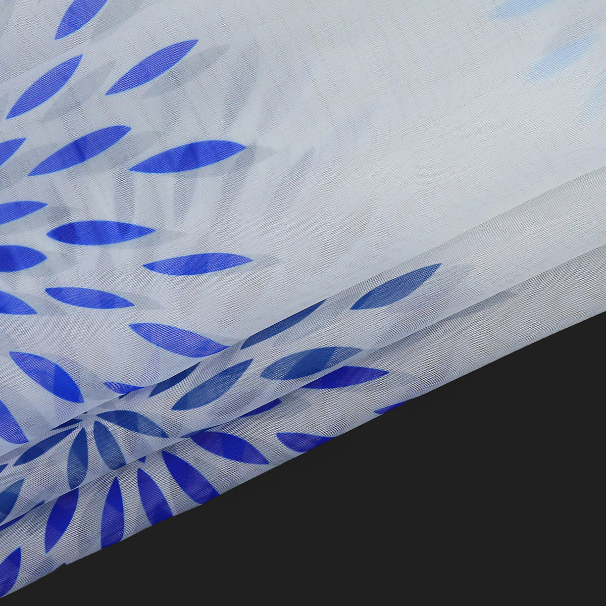 KURZGARDINE   120/45 cm   - Weiß/Hellblau, Basics, Textil (120/45cm)