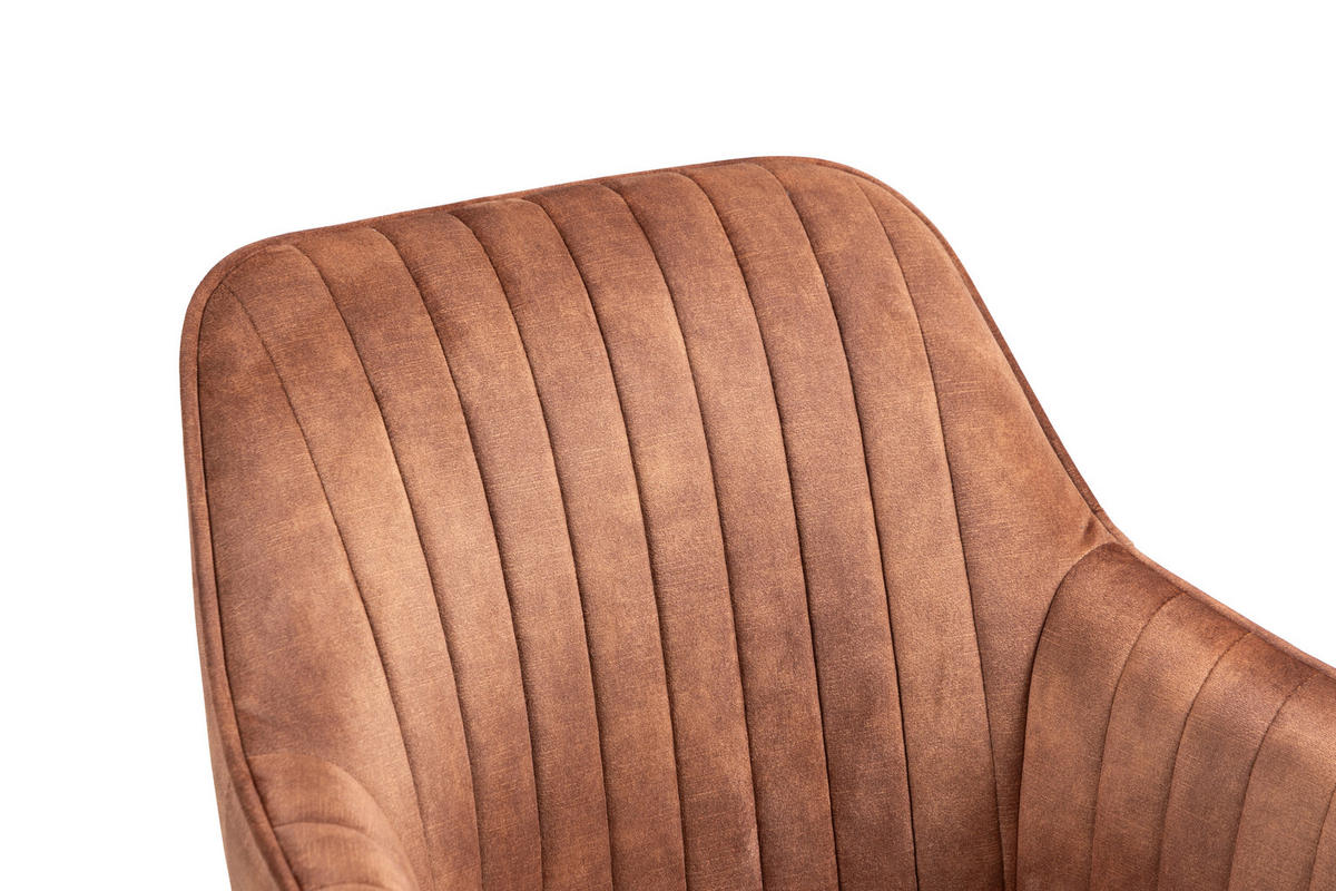 Armlehnstuhl Hanna drehbar  in Samt  - Buchefarben/Braun, KONVENTIONELL, Holz/Textil (63/83/63cm) - MID.YOU