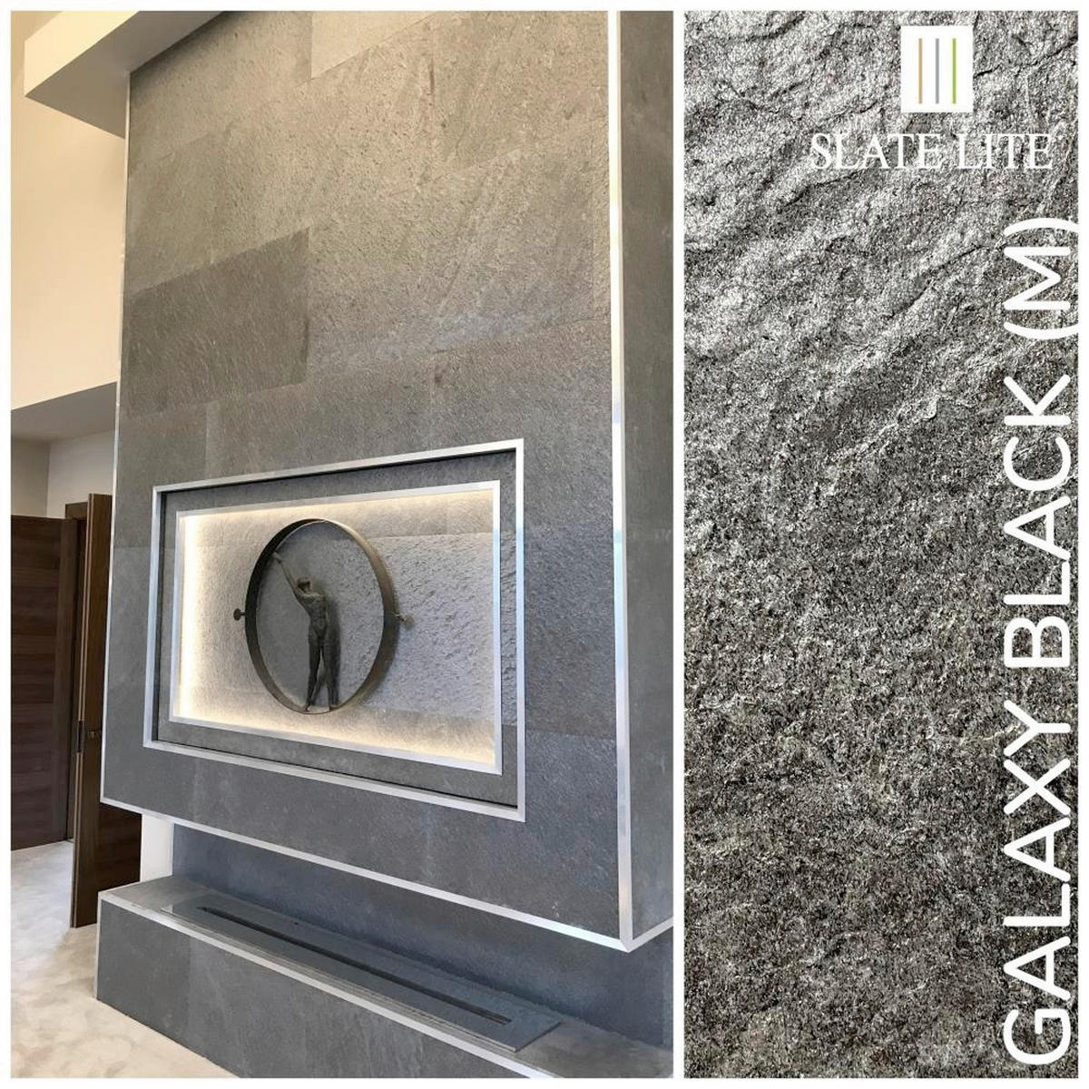 WANDPANEEL Anthrazit, Grau, Schwarz, Dunkelgrau  - Dunkelgrau/Anthrazit, Basics, Kunststoff/Stein (240/120cm)