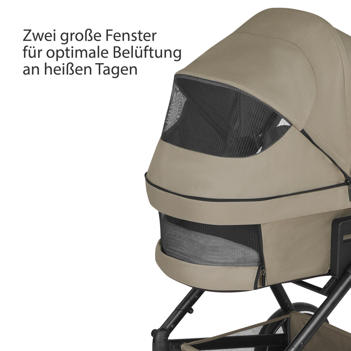 KINDERWAGENSET  Vicon 4  Reed  - Beige/Schwarz, Basics, Textil/Metall (91/61/110cm) - ABC Design