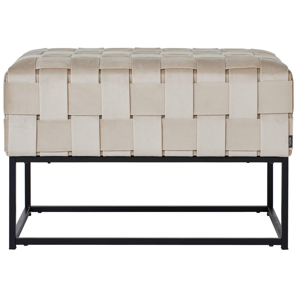 Thumbnail - Xora Sitzbank, Schwarz, Beige, Metall, Textil, 2-Sitzer, 71x47x41 cm, Esszimmer, Bänke, Sitzbänke