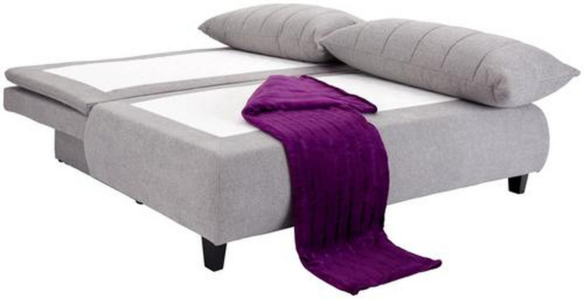 BOXSPRINGSOFA Webstoff Greige  - Greige/Schwarz, MODERN, Holz/Textil (208/102/96cm) - MID.YOU