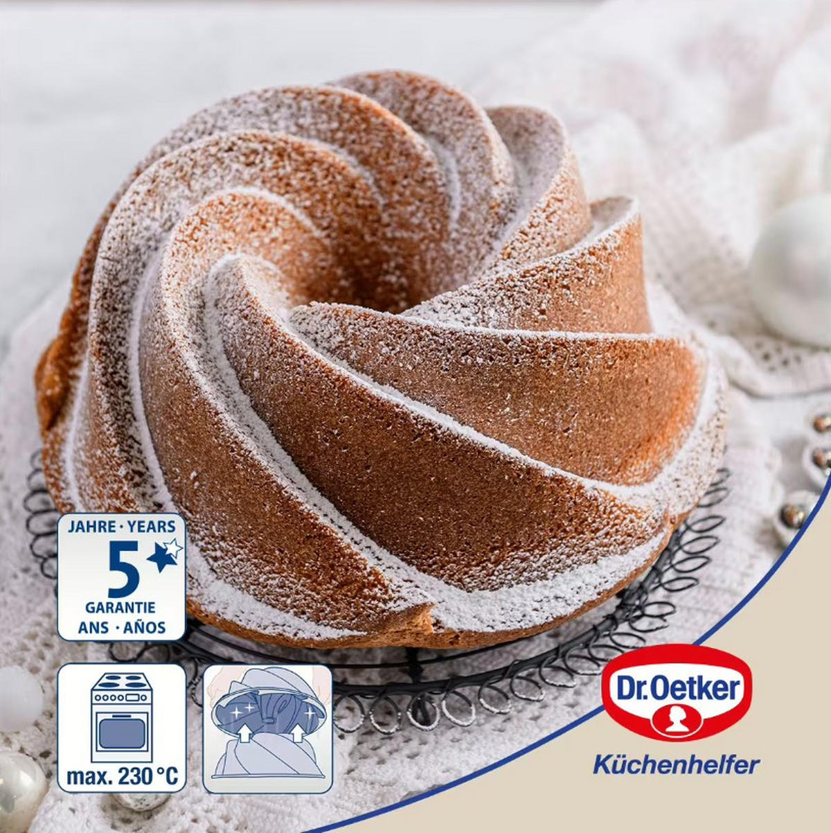 FORMA NA BÁBOVKU   - krémová, Basics, kov (22/9cm) - Dr.Oetker