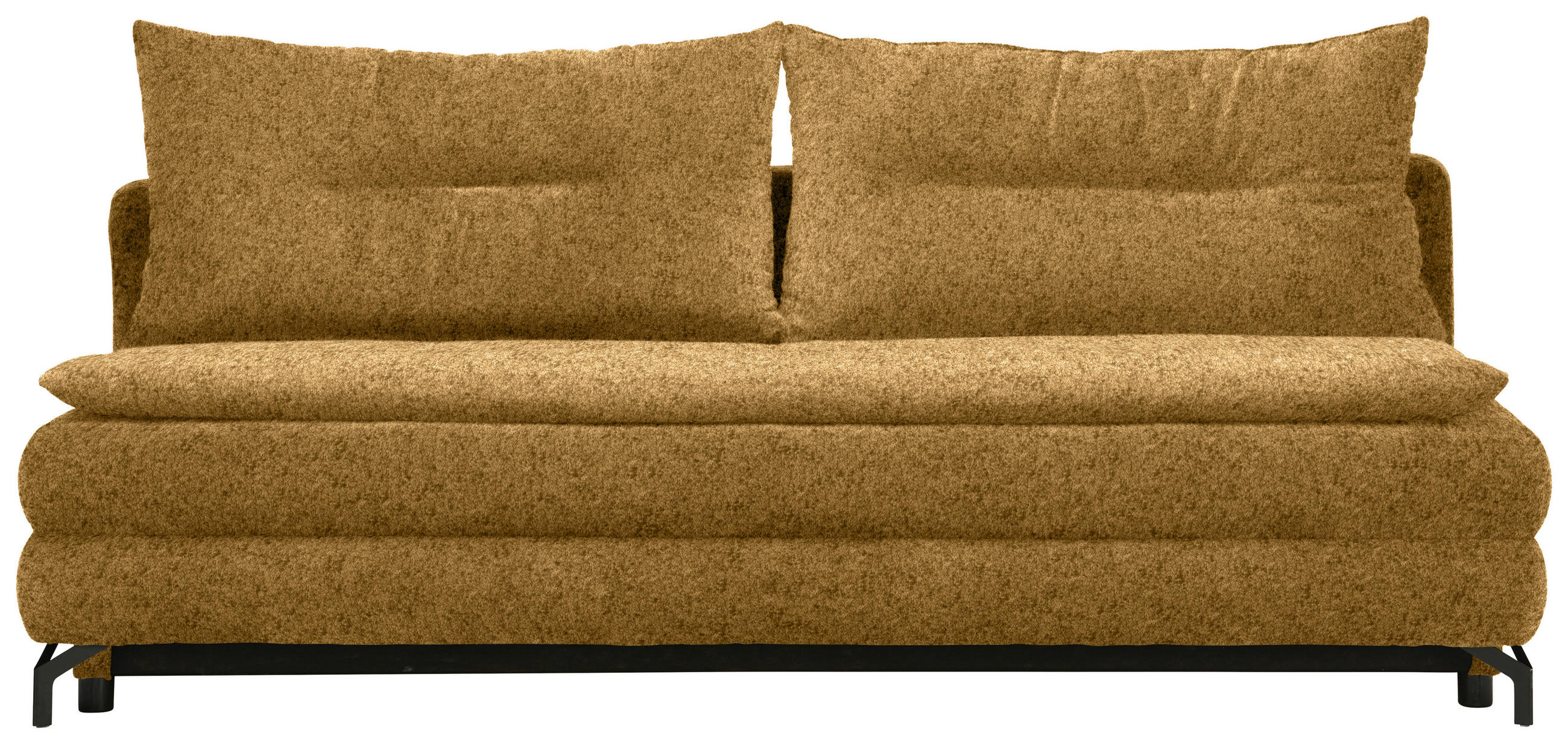 KANAPÉÁGY arany  - fekete/arany, Modern, textil/fém (208/73/92/102cm) - Novel