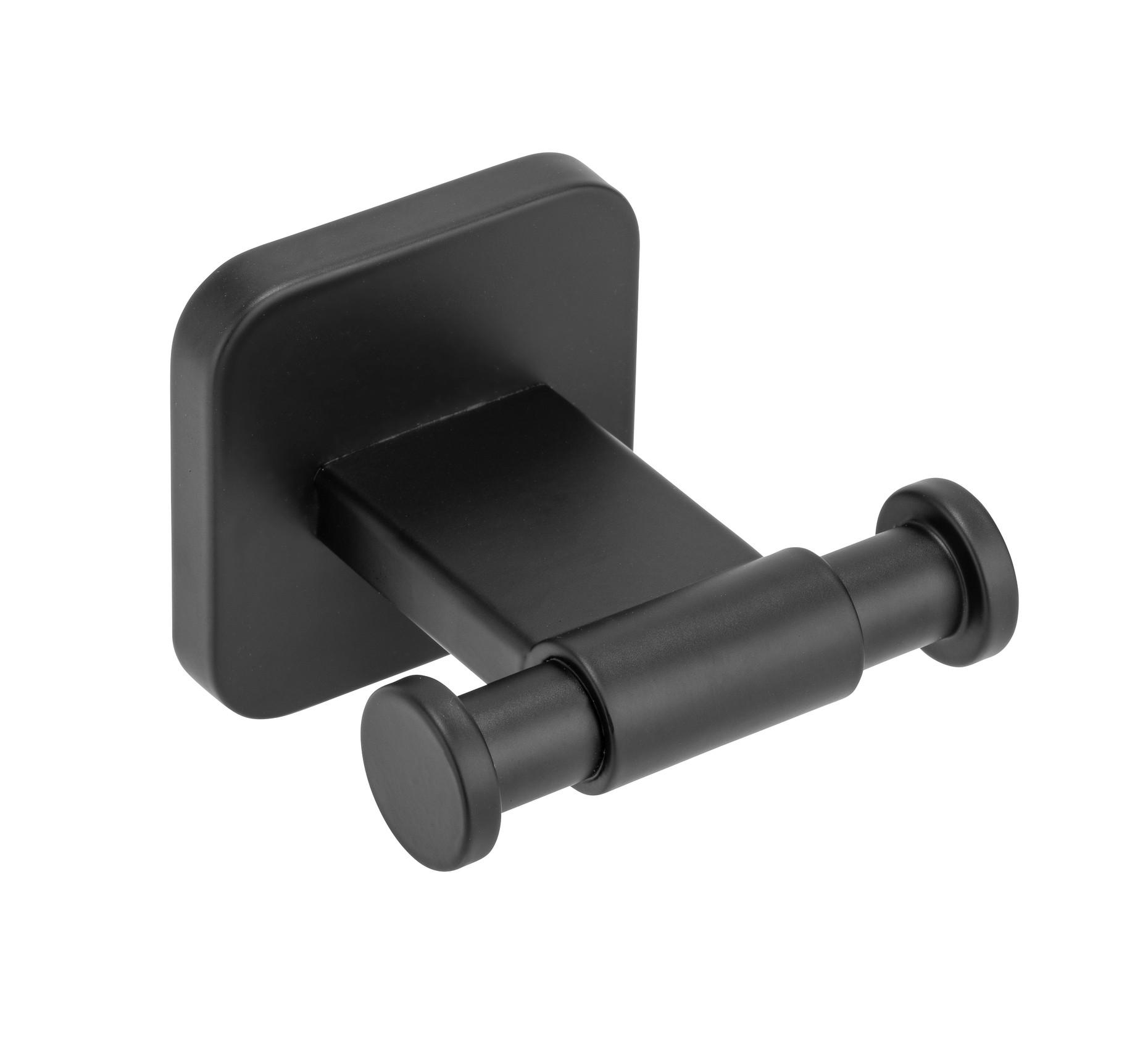 HANDTUCHHAKEN - Schwarz, KONVENTIONELL, Metall (7/5,5/6,5cm) - Wenko