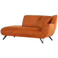CHAISELONGUE TABALUGA TABALUGA Mikrofaser Cognac  - Cognac/Schwarz, Design, Textil/Metall (190/90/95cm) - Carryhome