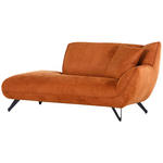 CHAISELONGUE TABALUGA Mikrofaser Cognac  - Cognac/Schwarz, Design, Textil/Metall (190/90/95cm) - Carryhome