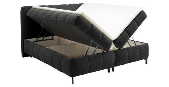 BOXBETT 180/200 cm  in Dunkelgrau  - Dunkelgrau/Schwarz, KONVENTIONELL, Kunststoff/Textil (180/200cm) - Hom`in
