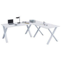 ECKSCHREIBTISCH 130/50/76 cm  in Weiss  - Weiss, Modern, Holzwerkstoff/Metall (130/50/76cm) - MID.YOU