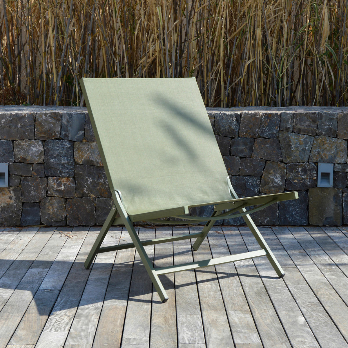 KLAPPSESSEL Netzbespannung Grün  - Grün, Design, Textil/Metall (80/70/88cm) - Ambia Garden