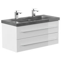 WASCHTISCHKOMBI 100 cm  - Weiß Hochglanz, Basics, Holzwerkstoff/Stein (100cm) - MID.YOU