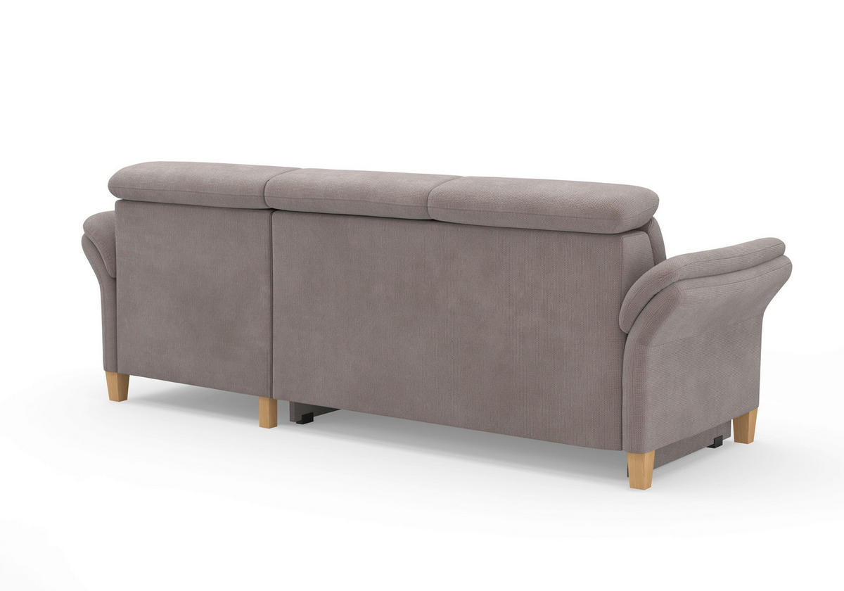 ECKSOFA GLENDALE E Taupe Flachgewebe  - Taupe/Eichefarben, KONVENTIONELL, Holz/Textil (253/166cm) - Sit & More