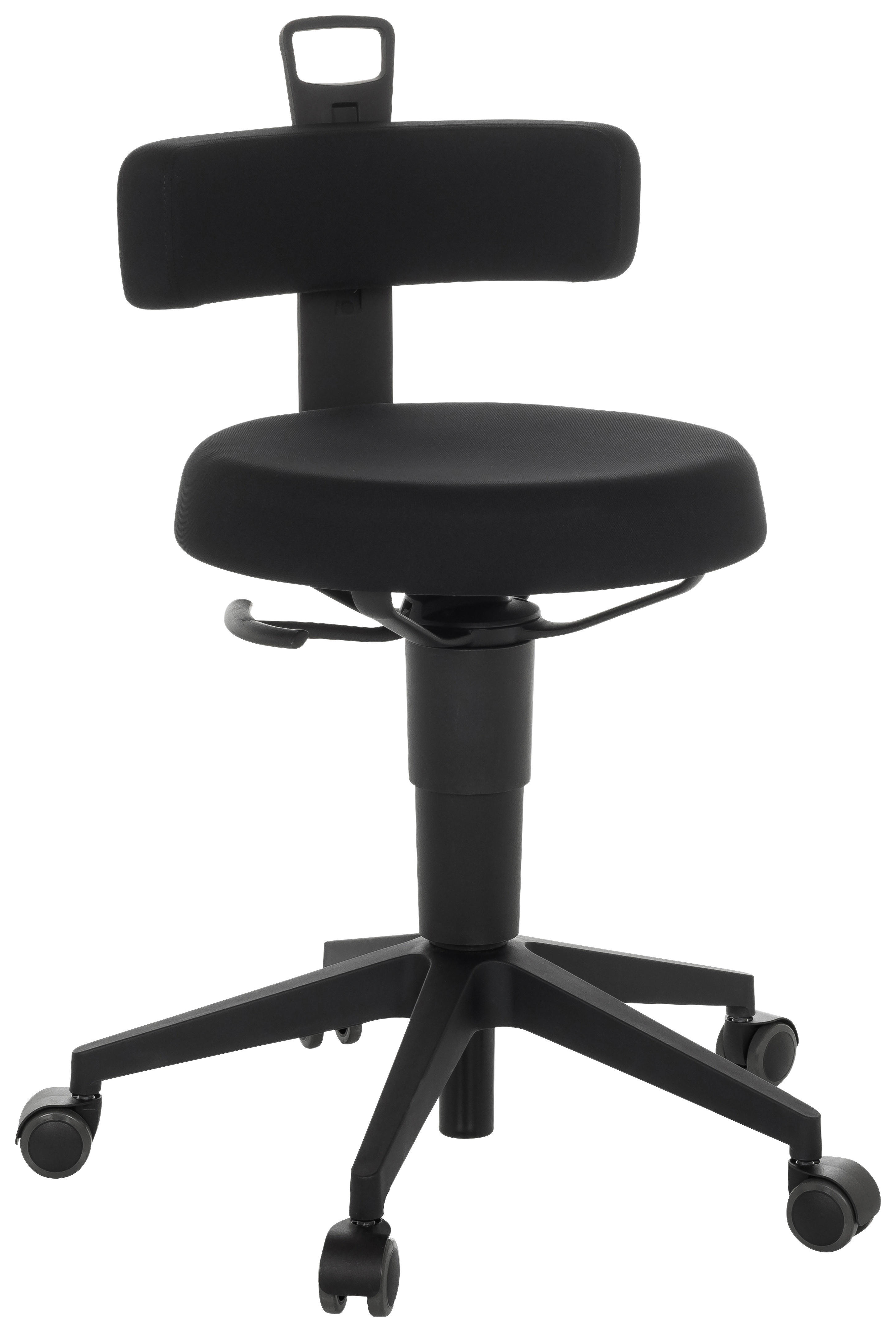 BÜROHOCKER 40/74-86/46 cm  - Schwarz, Basics, Kunststoff/Textil (40/74-86/46cm) - MID.YOU