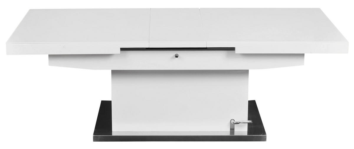 SOFFBORD i metall, glas, trämaterial 125-150/70/50-78 cm  - vit, Lifestyle, metall/trämaterial (125-150/70/50-78cm) - Carryhome