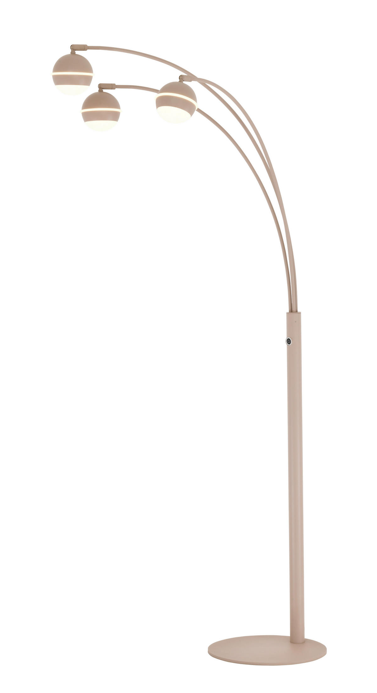 LED-STEHLEUCHTE Biarritz 78/170/79 cm  - Sandfarben/Schwarzchrom, Design, Kunststoff/Metall (78/170/79cm)